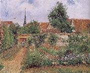 Camille Pissarro gardens of the early morning oil painting on canvas